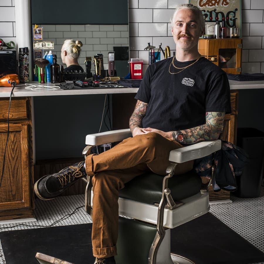 Travis Sharp, Barber at Black Oak Barbershop